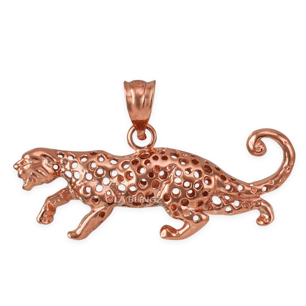 Gold Leopard Charm Necklace (10K, 14K, yellow, white, rose gold) Karma Blingz
