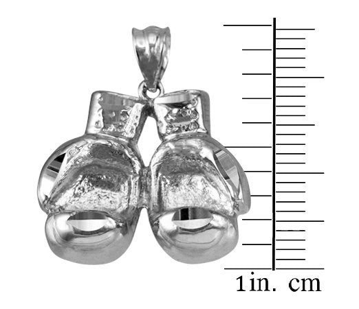 Sterling Silver Boxing Gloves DC Pendant Necklace Karma Blingz