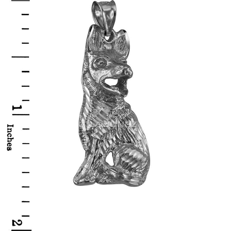 Solid Sterling Silver German Shepherd K-9 Dog Mens DC Pendant Karma Blingz
