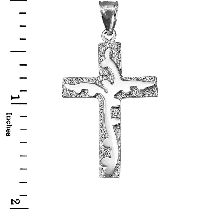 Sterling Silver Flaming Cross Pendant Karma Blingz
