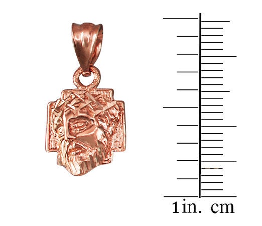 Gold Tiny Jesus Face Cross DC Charm Necklace (10K, 14K, yellow, white, rose gold) Karma Blingz