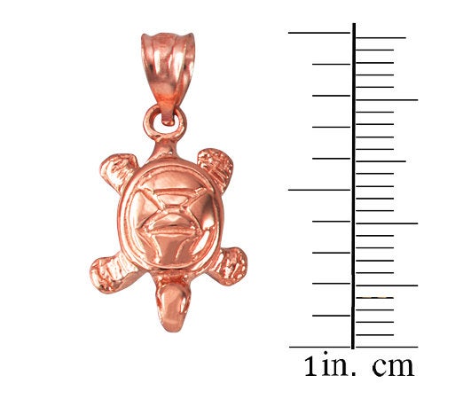 Gold Hawaiian Honu Sea Turtle Charm Necklace (10K, 14K, yellow, white, rose gold) Karma Blingz