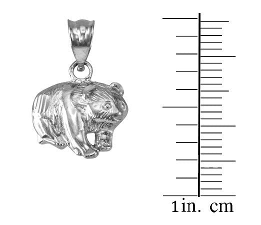 Gold Grizzly Bear Tiny Charm Necklace (yellow, white, rose gold, 10K, 14K) Karma Blingz