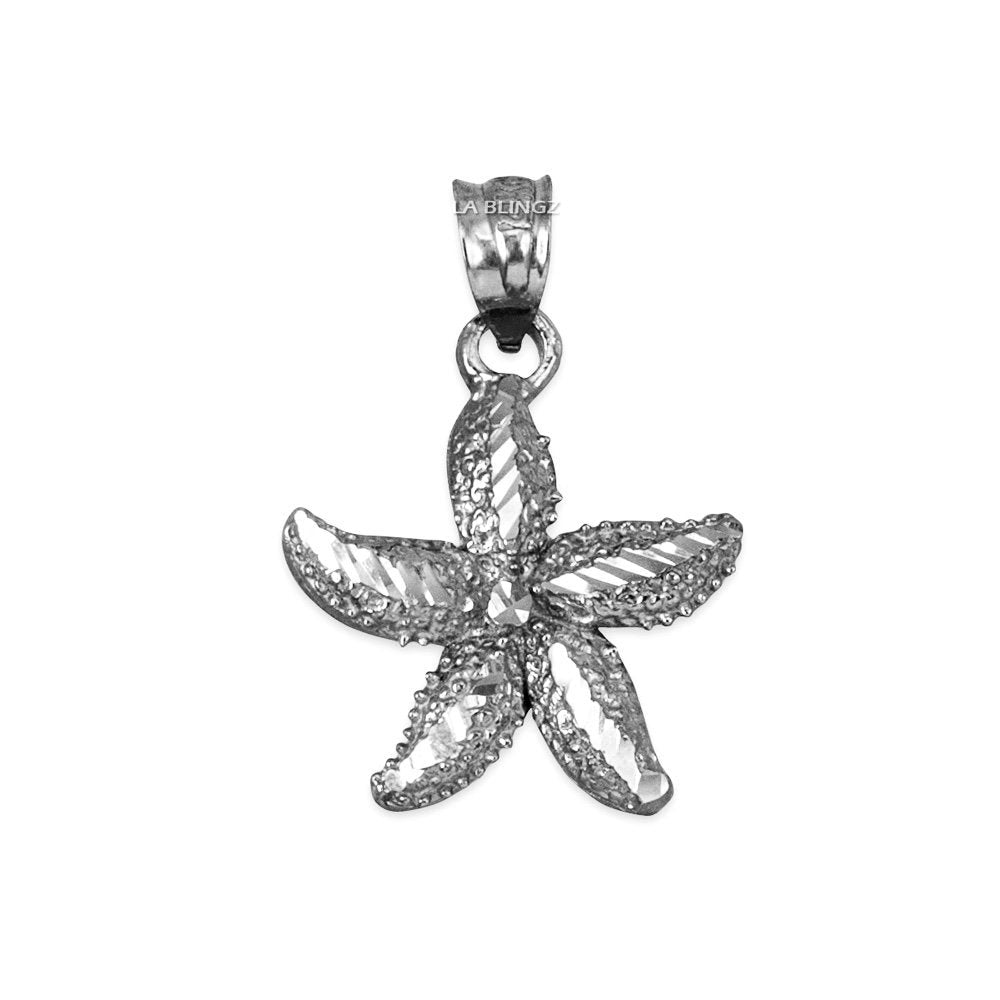 Solid Gold Starfish DC Pendant Necklace (10K, 14K, yellow, white, rose gold) Karma Blingz