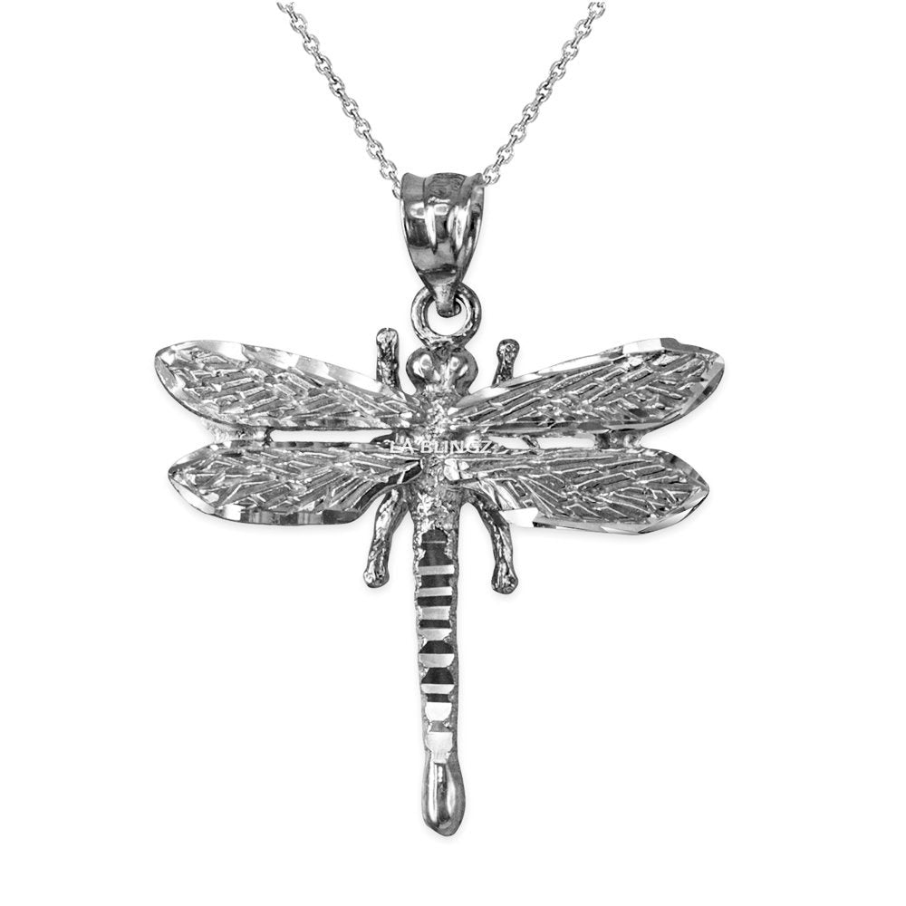 Solid Sterling Silver Dragonfly DC Pendant Necklace Karma Blingz