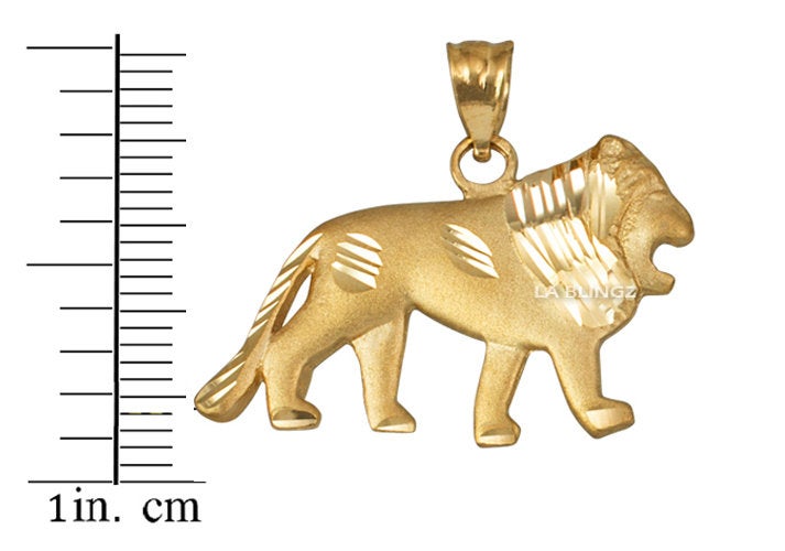 Matte Gold Lion DC Pendant Necklace (10K, 14K, yellow, white, rose gold) Karma Blingz