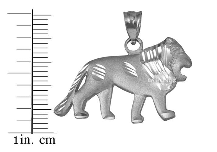 Matte Sterling Silver Lion DC Pendant Necklace Karma Blingz