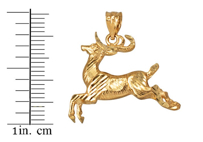 Gold Deer DC Pendant Necklace (10K, 14K, yellow, white, rose gold) Karma Blingz