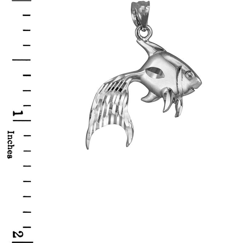 Polished Sterling Silver Goldfish Pendant Necklace Karma Blingz