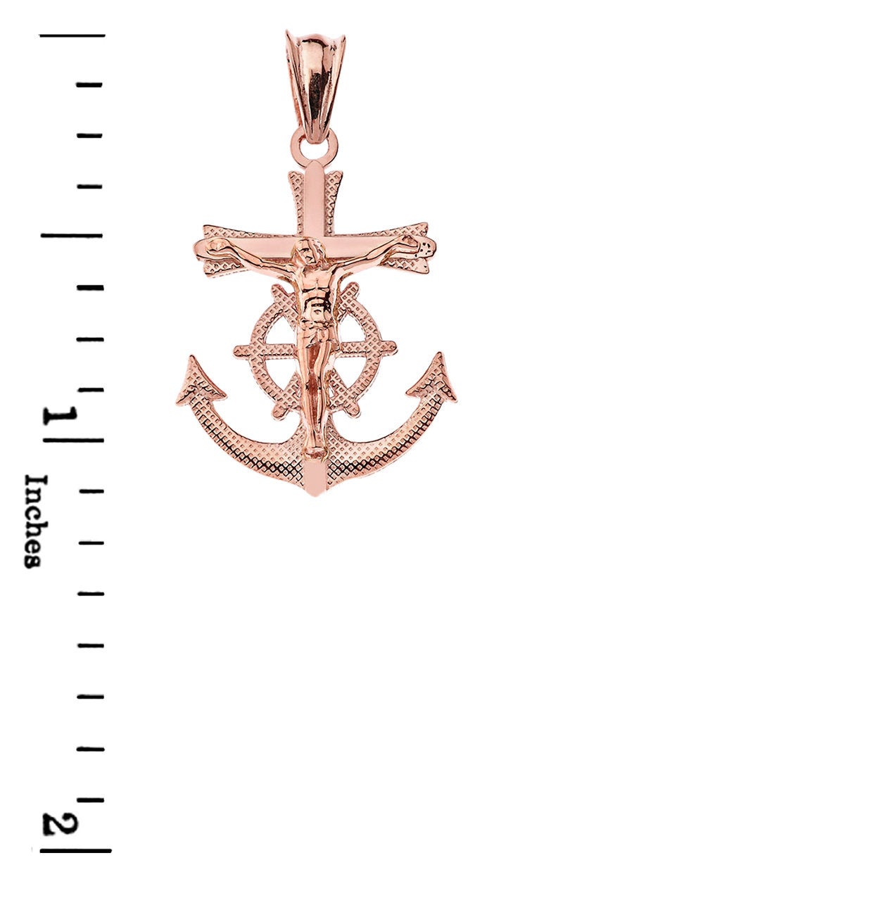 Gold Mariner Crucifix Cross Pendant Necklace (yellow, white, rose gold, 10k, 14k) Karma Blingz
