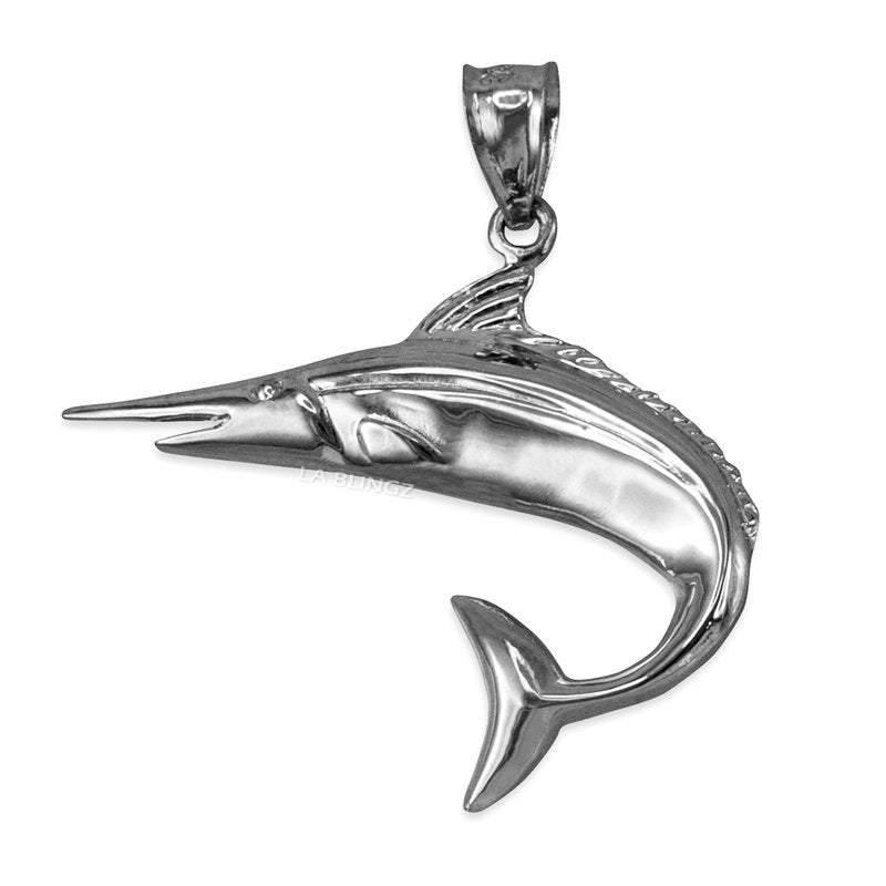 Polished Gold Swordfish Pendant (yellow, white, rose gold, 10k, 14k) Karma Blingz