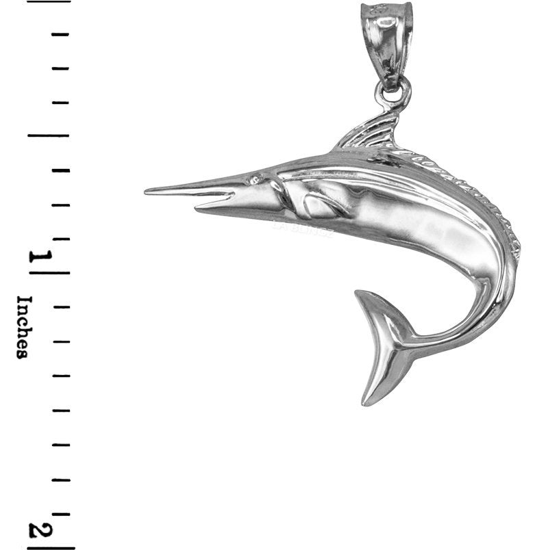Polished Sterling Silver Swordfish Pendant Karma Blingz