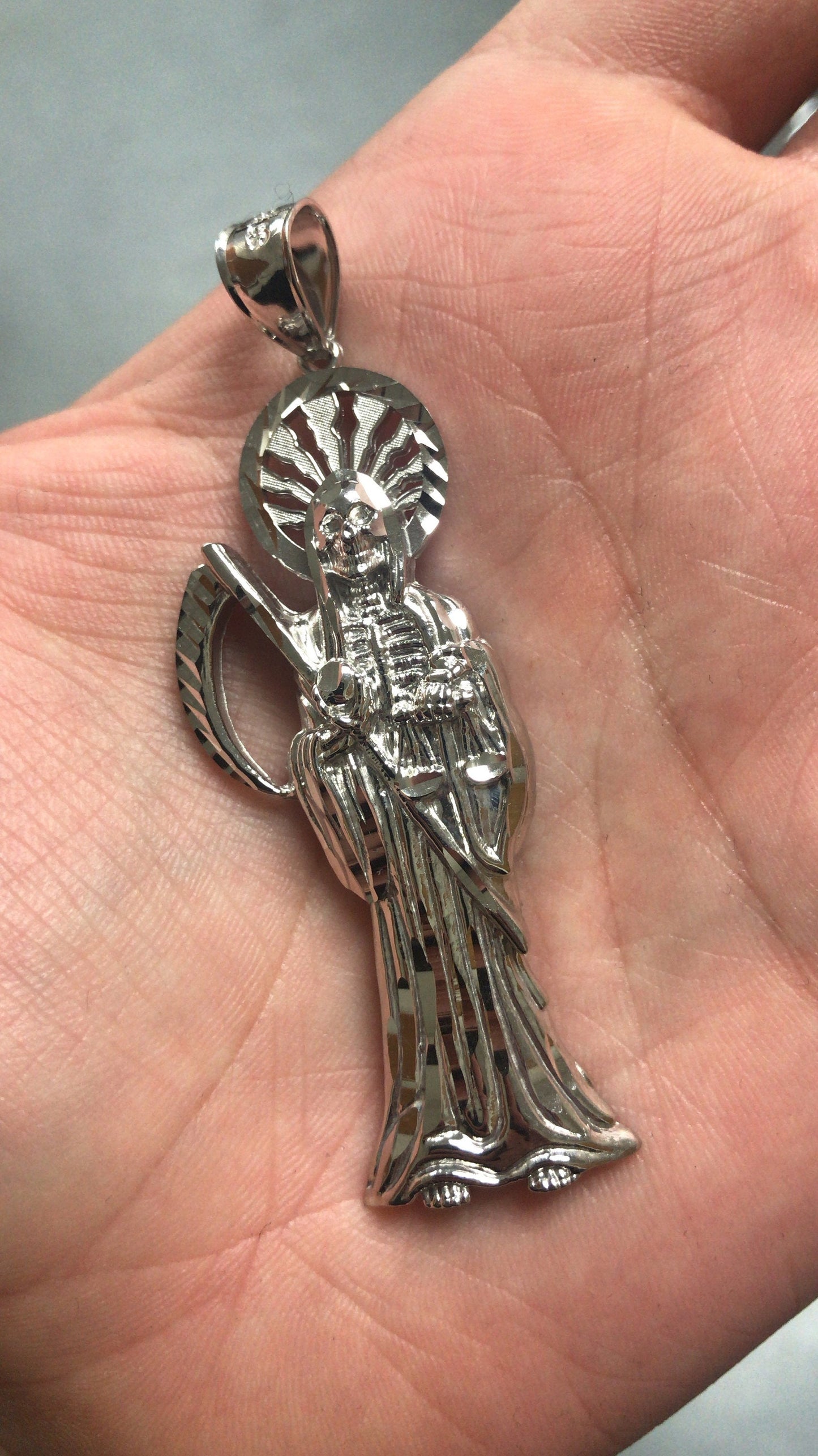 Sterling Silver Santa Muerte DC Pendant Karma Blingz