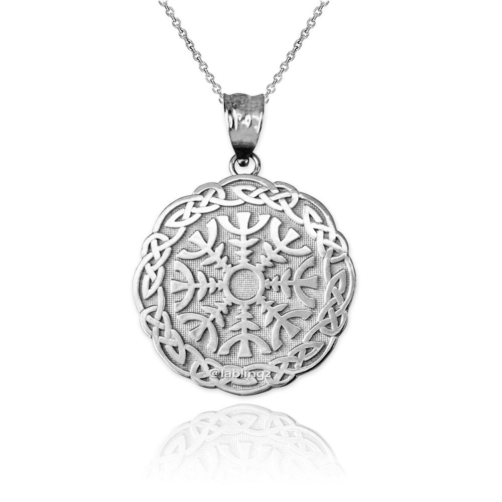 Sterling Silver Celtic Knots Viking Compass Pendant Necklace Karma Blingz