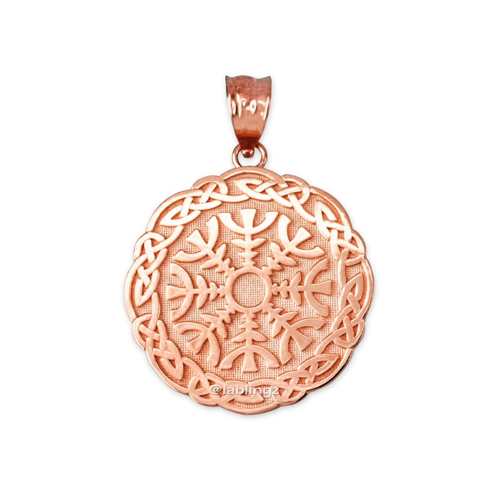 Gold Viking Compass Pendant Necklace (yellow, white, rose gold, 10k, 14k) Karma Blingz