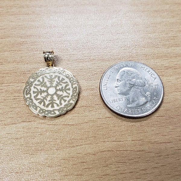 Gold Viking Compass Pendant Necklace (yellow, white, rose gold, 10k, 14k) Karma Blingz