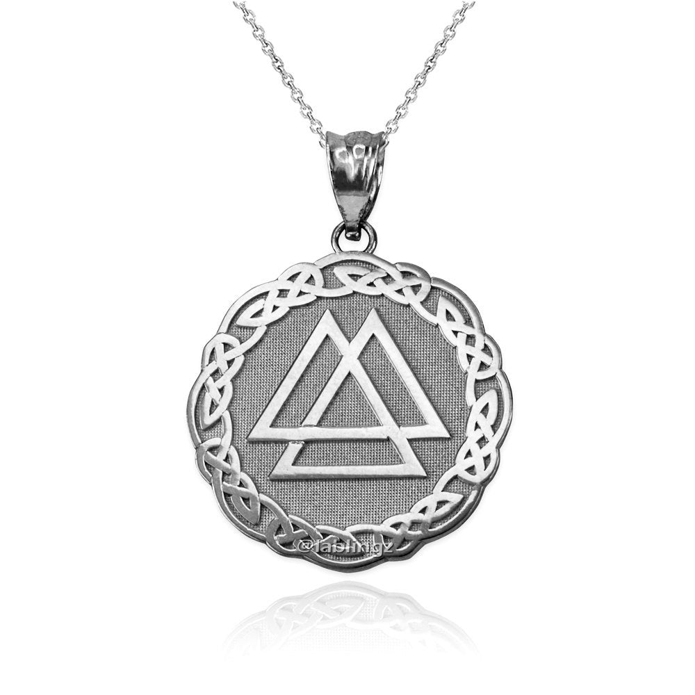 Gold Celtic Valknut Viking Warrior Pendant Necklace (yellow, white, rose gold, 10k, 14k) Karma Blingz