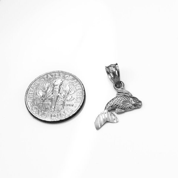 Gold Dainty Goldfish DC Charm Necklace (yellow, white, rose gold, 10k, 14k) Karma Blingz