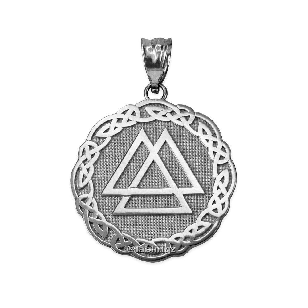 Gold Celtic Valknut Viking Warrior Pendant Necklace (yellow, white, rose gold, 10k, 14k) Karma Blingz