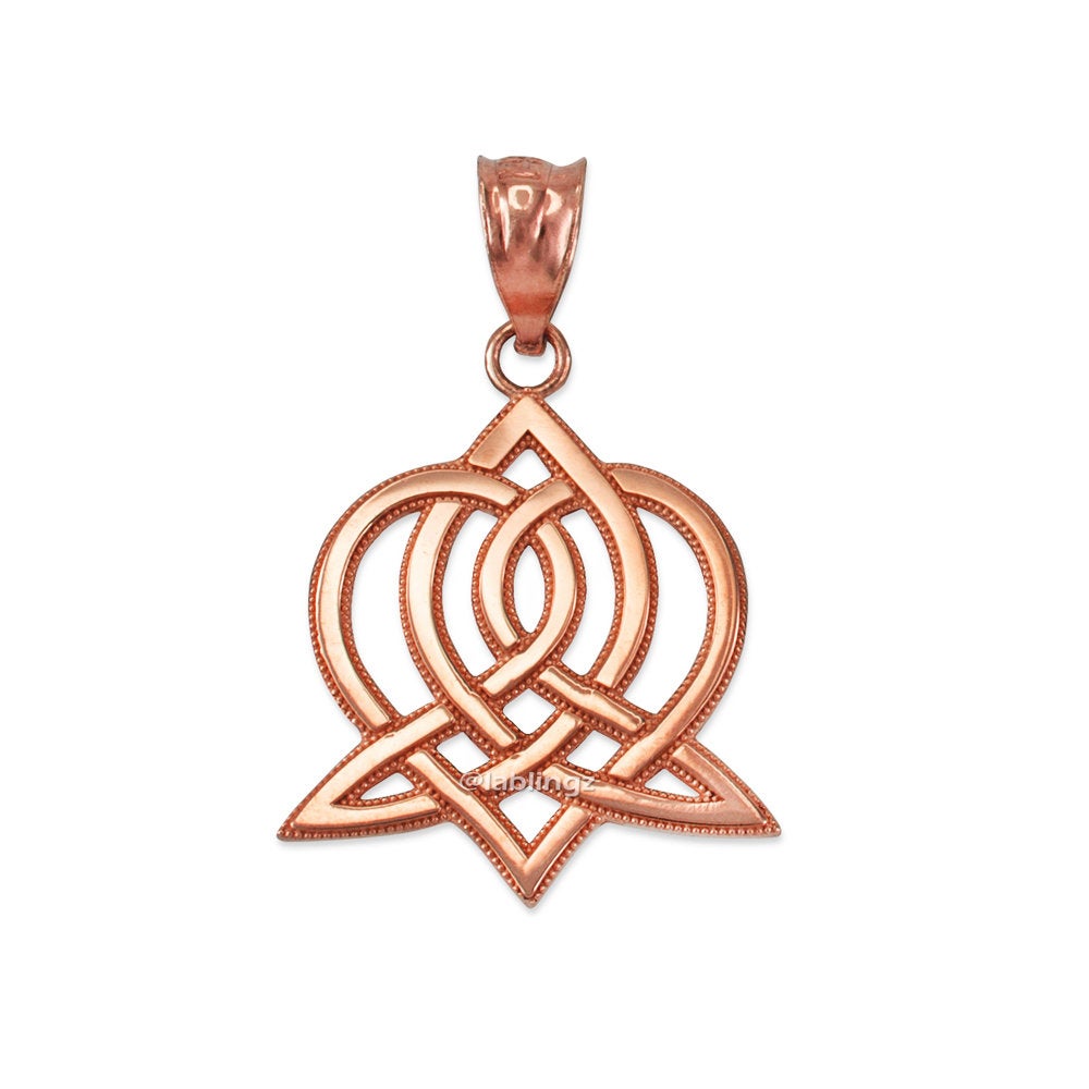 Gold Celtic Heart Women's Pendant Necklace (yellow, white, rose gold, 10k, 14k) Karma Blingz