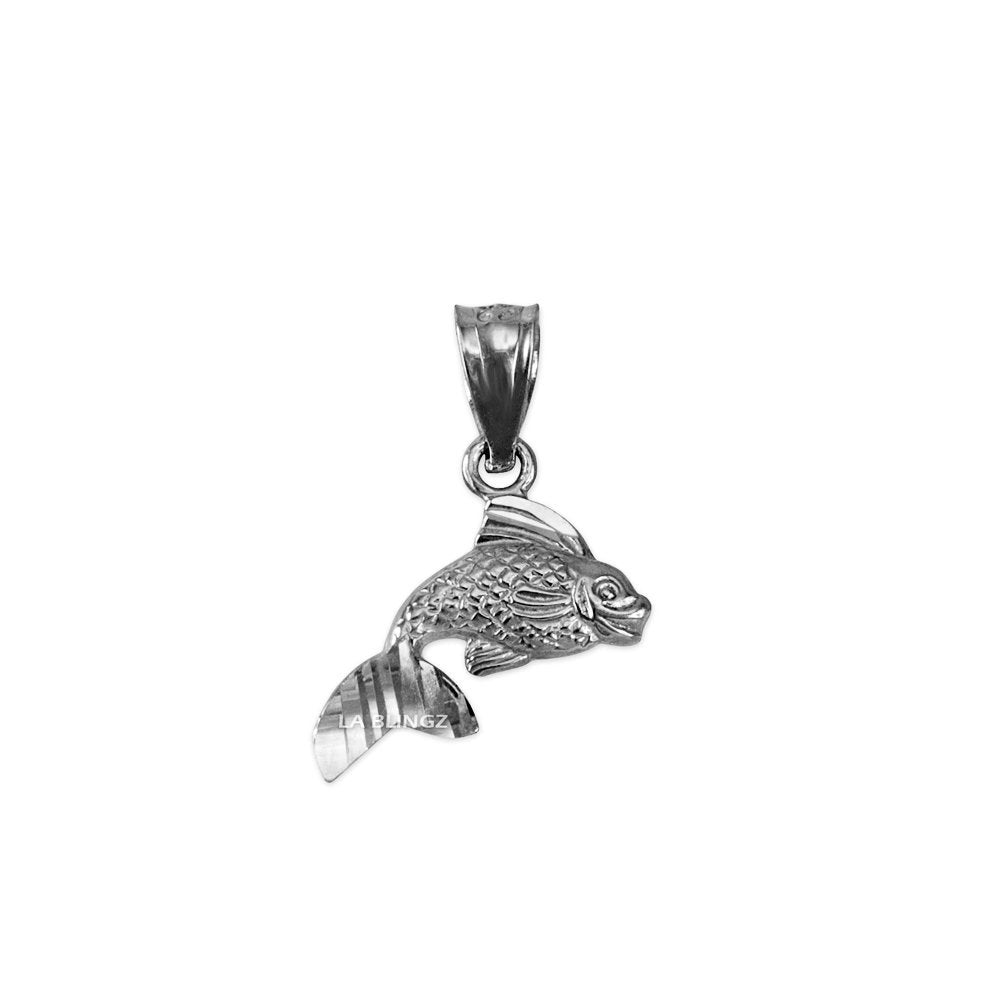 Gold Dainty Goldfish DC Charm Necklace (yellow, white, rose gold, 10k, 14k) Karma Blingz