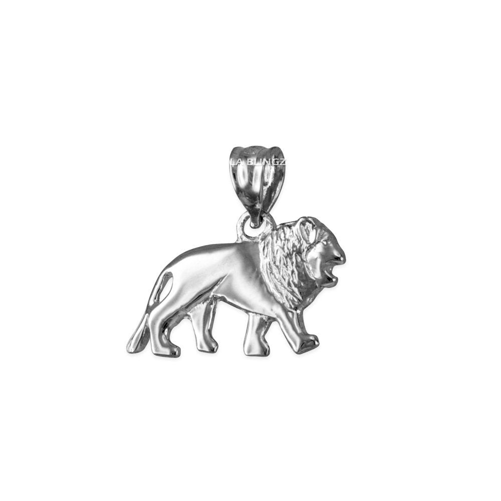 Polished Gold Dainty Lion Charm Necklace (10K, 14K, yellow, white, rose gold) Karma Blingz