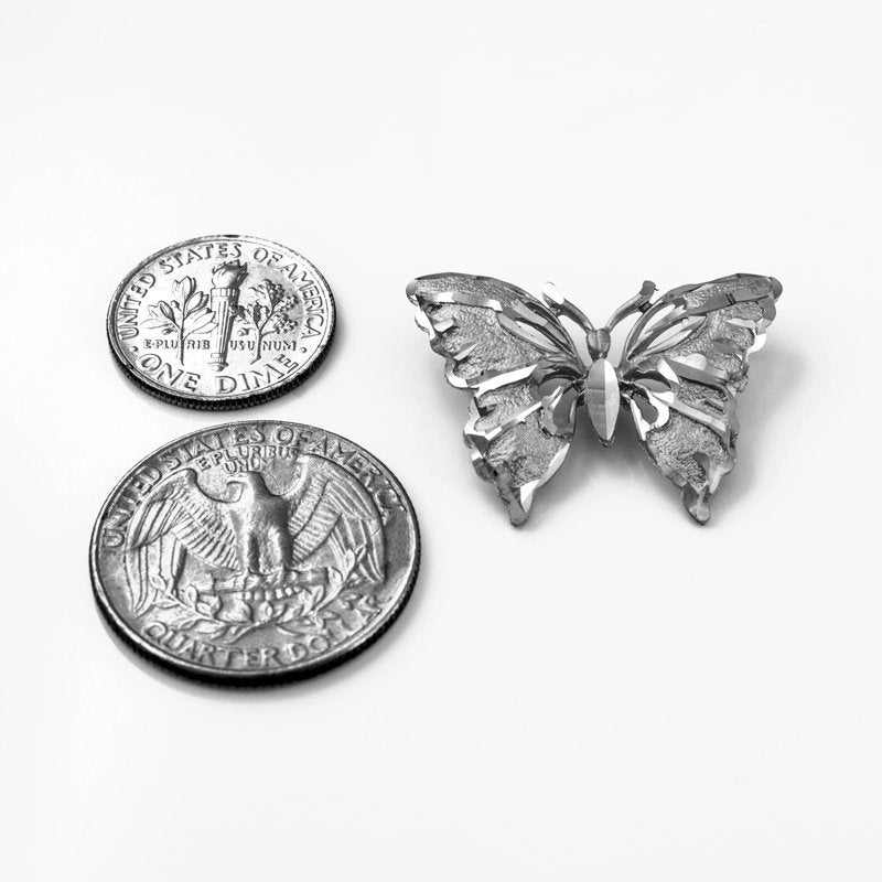 Solid Gold Butterfly DC Pendant Necklace (10K, 14K, yellow, white, rose gold) Karma Blingz