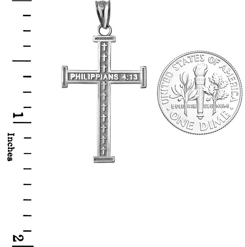 Sterling Silver Reversible Christian Cross Pendant Necklace Karma Blingz