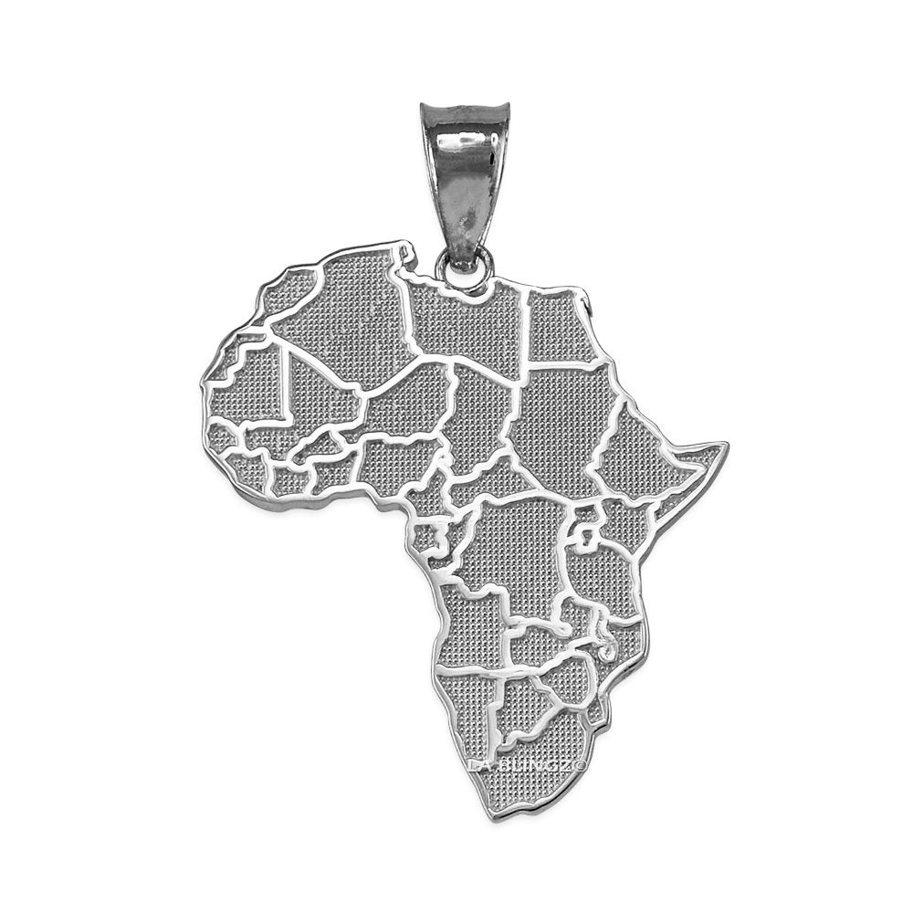 Sterling Silver Africa Map African Country Pendant Necklace Karma Blingz