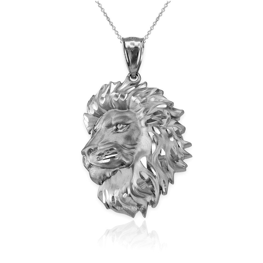 Sterling Silver Lion Face Satin DC Leo Pendant Necklace Karma Blingz
