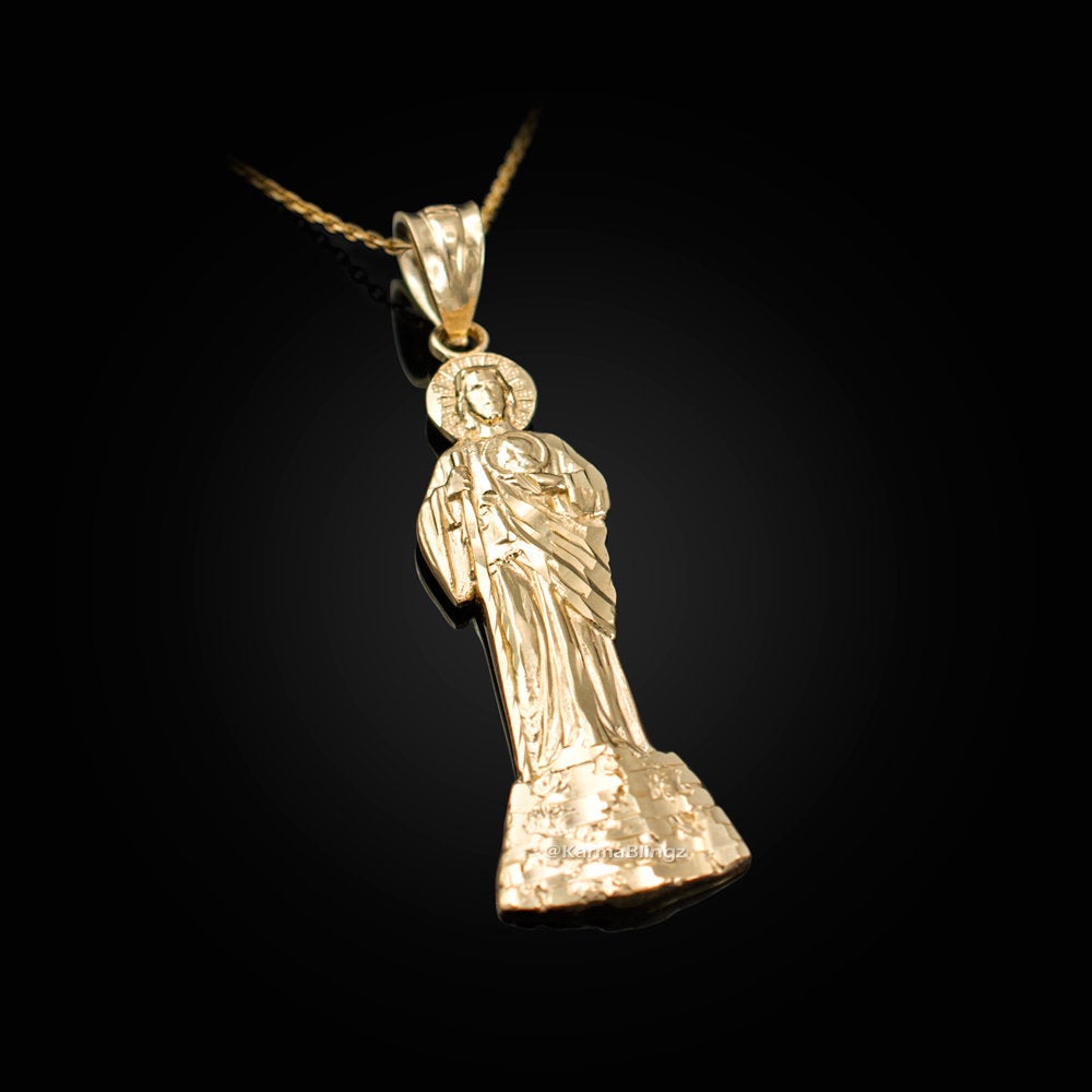 Gold Saint Jude DC Pendant Necklace (10k, 14k, yellow, white, rose gold) Karma Blingz