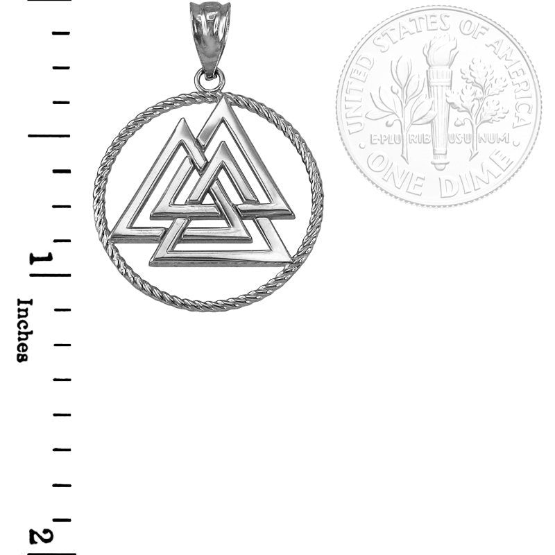 Gold Viking Valknut Pendant Necklace (yellow, white, rose, 2-tone gold, 10K, 14K) Karma Blingz