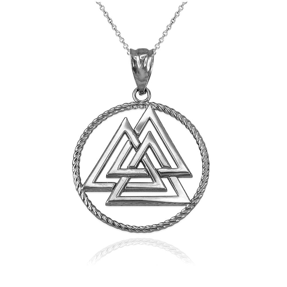 Sterling Silver Viking Valknut Pendant Necklace Karma Blingz