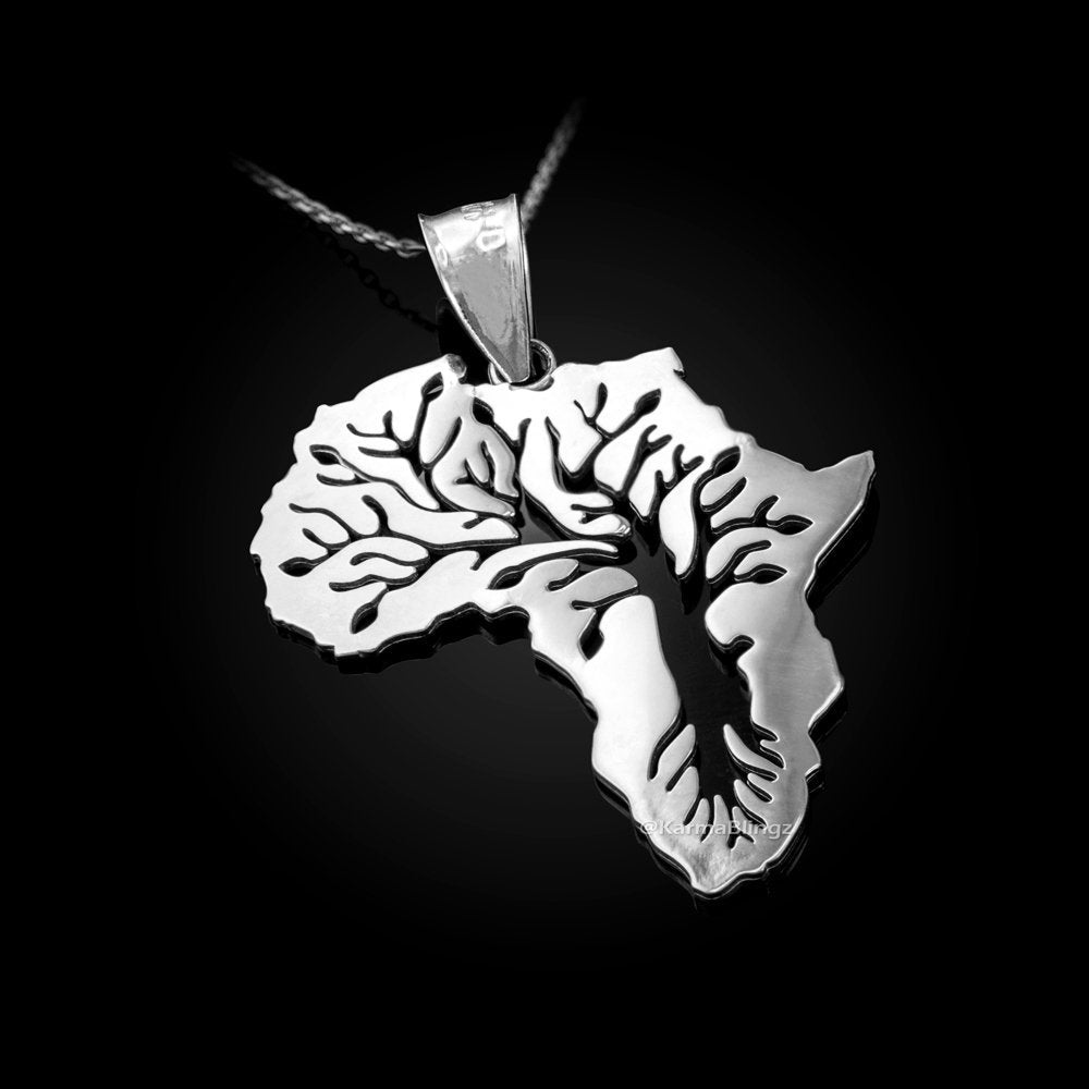 Sterling Silver Africa Tree of Life Pendant Necklace Karma Blingz