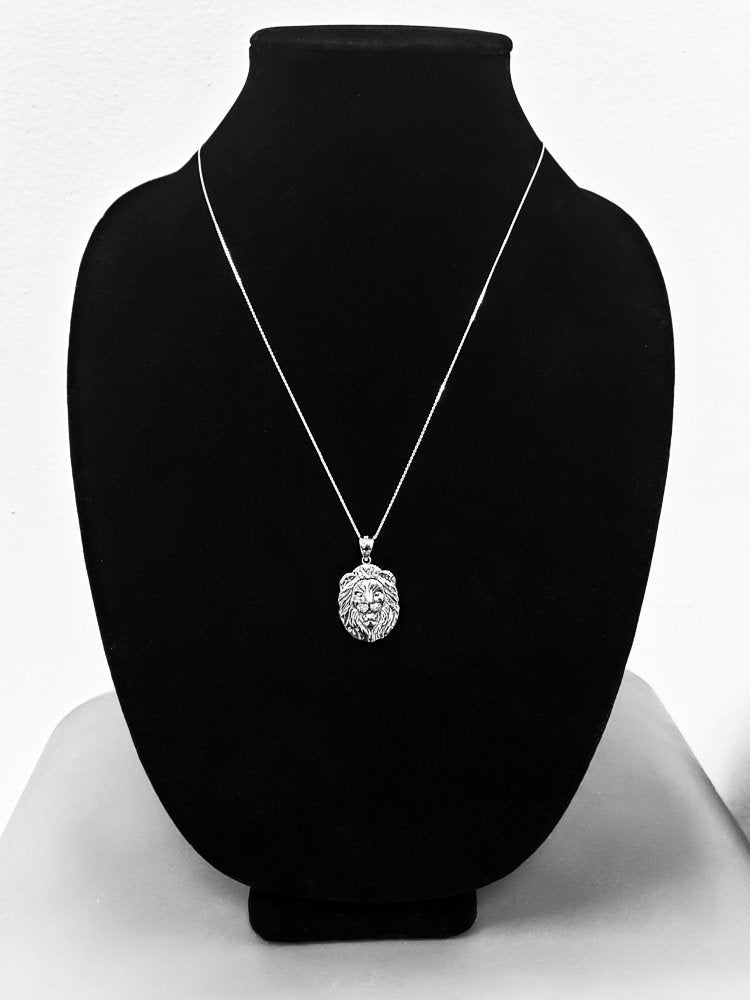 Sterling Silver Lion Face DC Pendant Necklace Karma Blingz