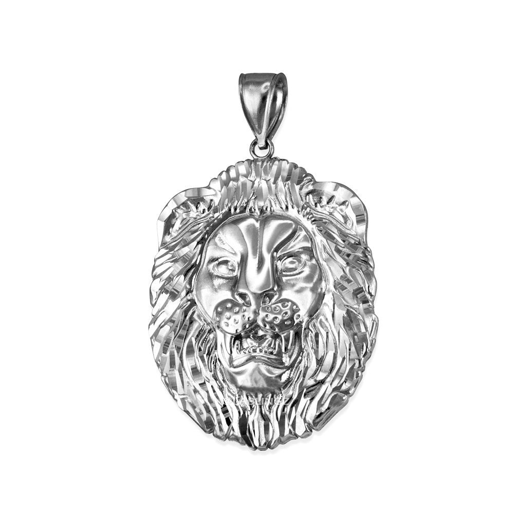 Sterling Silver Lion Face DC Pendant Necklace Karma Blingz