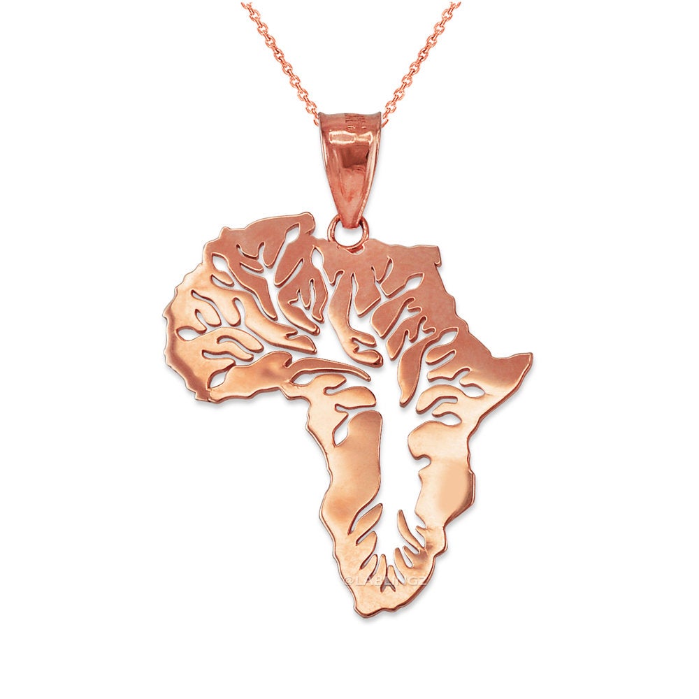 Gold Africa Tree of Life Pendant Necklace (10K, 14K, yellow, white, rose gold) Karma Blingz