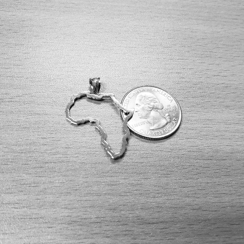 Sterling Silver Africa Continent Map Pendant Necklace Karma Blingz