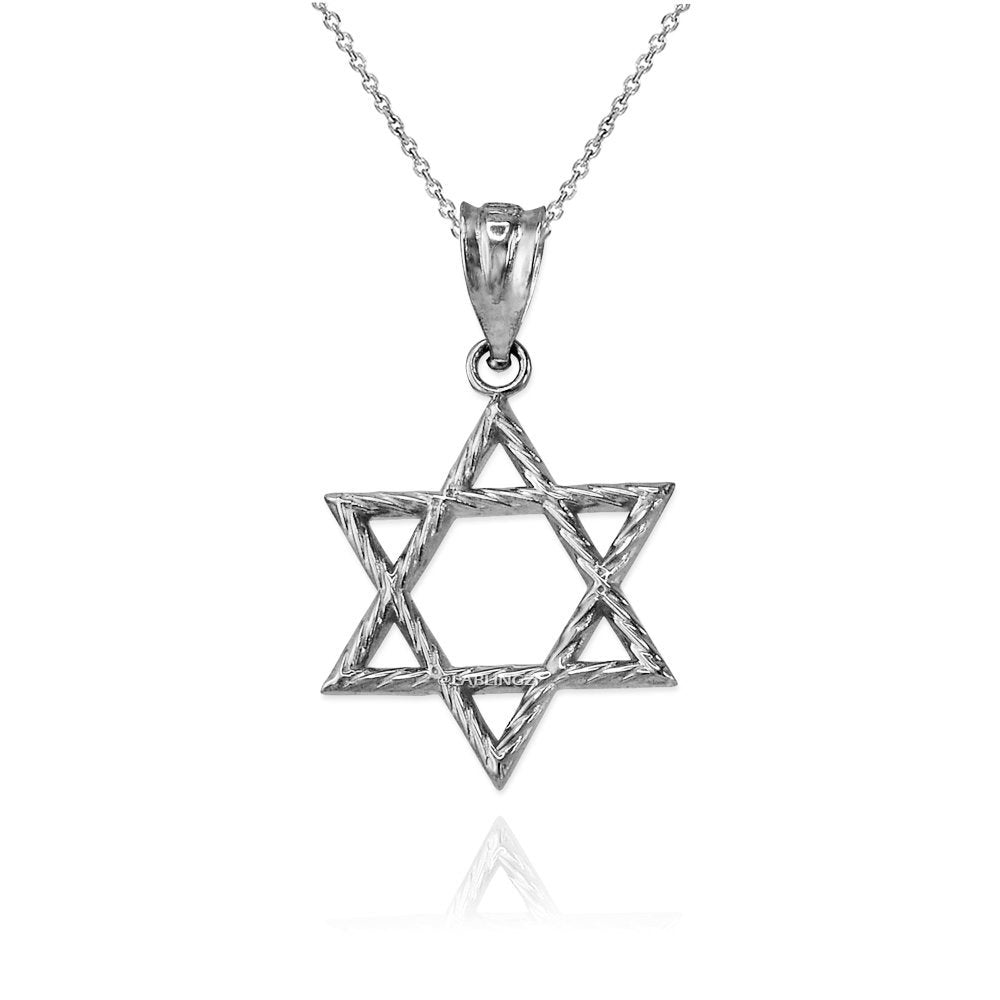 Sterling Silver Star of David Jewish Charm Necklace Karma Blingz