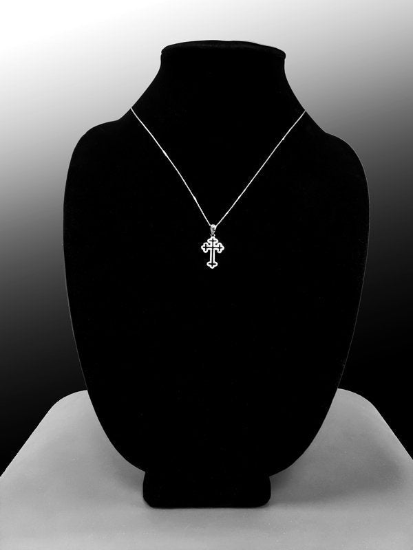 Sterling Silver Apostolic Open Cross Pendant Necklace Karma Blingz