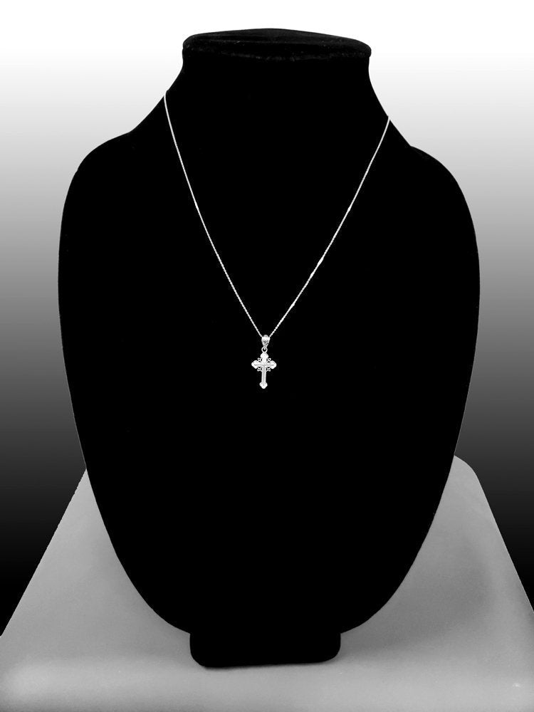 Sterling Silver Filigree Cross Charm Necklace Karma Blingz