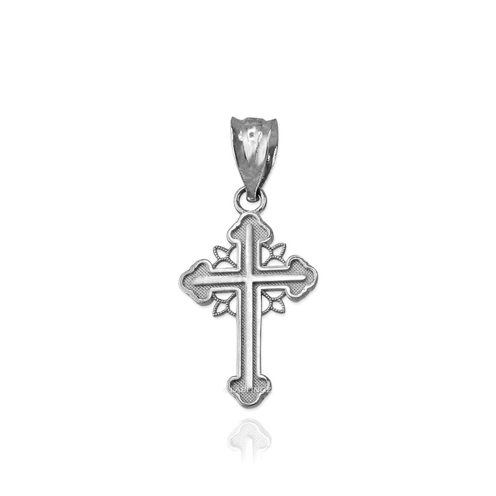 Sterling Silver Filigree Cross Charm Necklace Karma Blingz