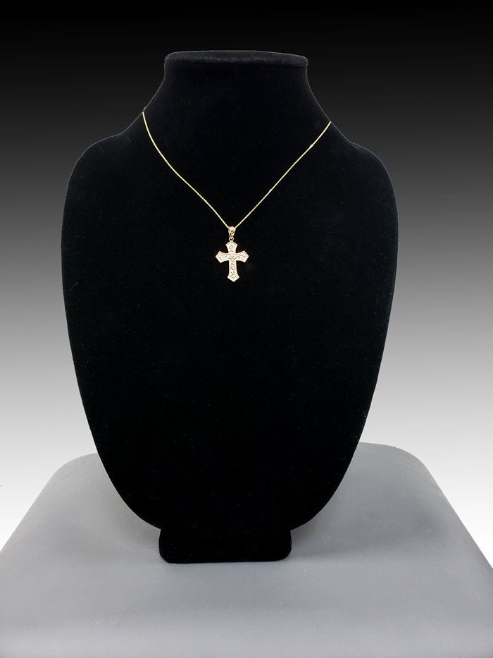 Gold Christian Passion Cross Diamond Pendant Necklace (yellow, white, rose gold, 10K, 14K) Karma Blingz