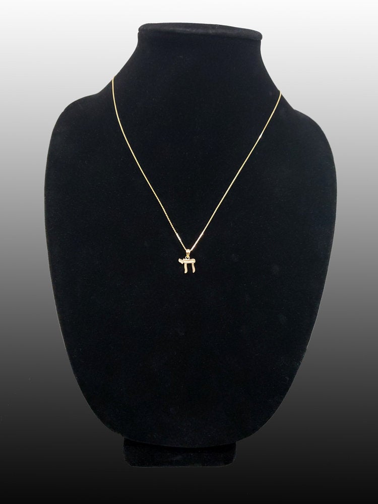 Gold Chai Jewish Charm Necklace (yellow, white, rose gold, 10K, 14K) Karma Blingz