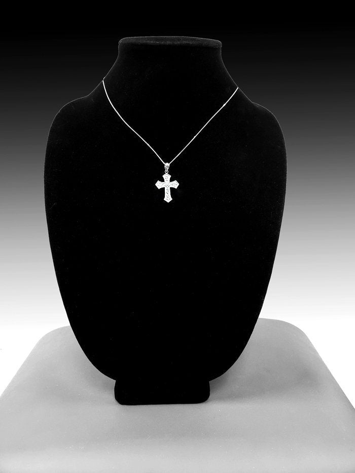 Sterling Silver Christian Passion Cross CZ Pendant Necklace Karma Blingz