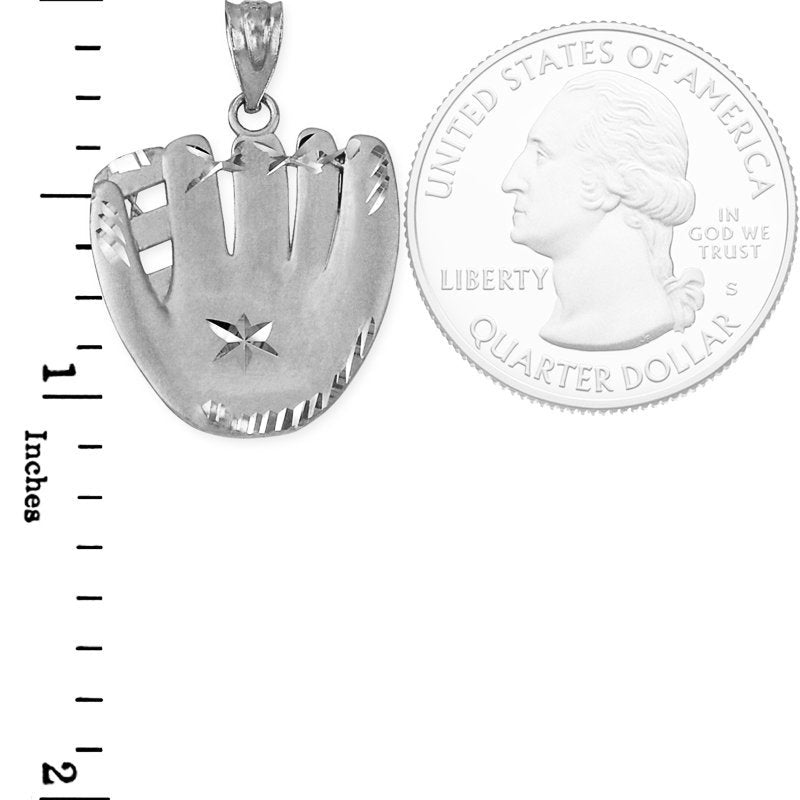 Sterling Silver Baseball Glove Satin DC Pendant Necklace Karma Blingz