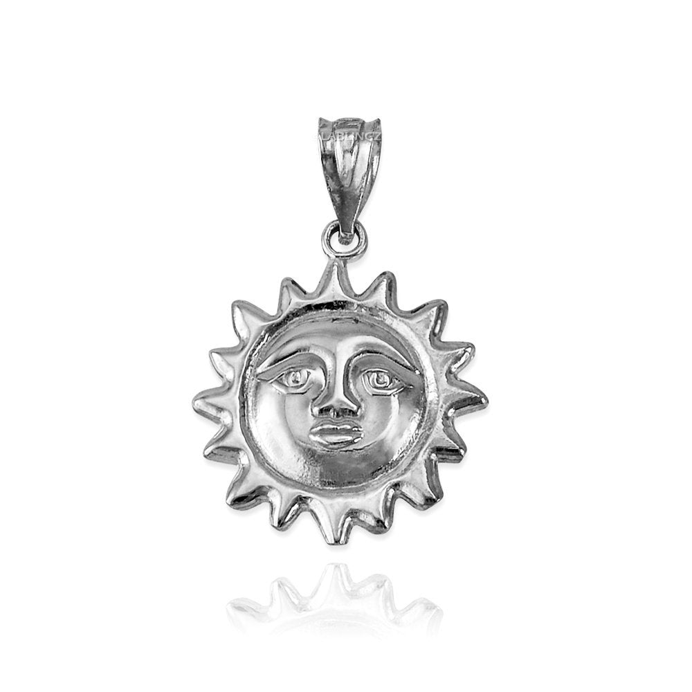 Sterling Silver Sun Face Celestial Pendant Necklace Karma Blingz