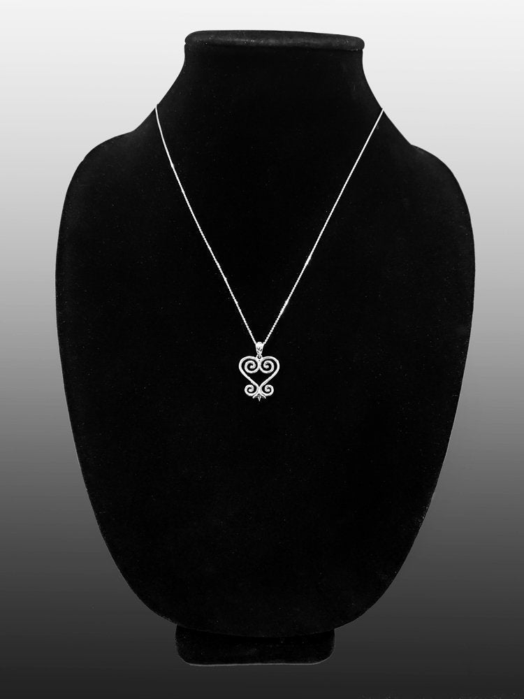 Sterling Silver African Adinkra Sankofa Heart Pendant Necklace Karma Blingz