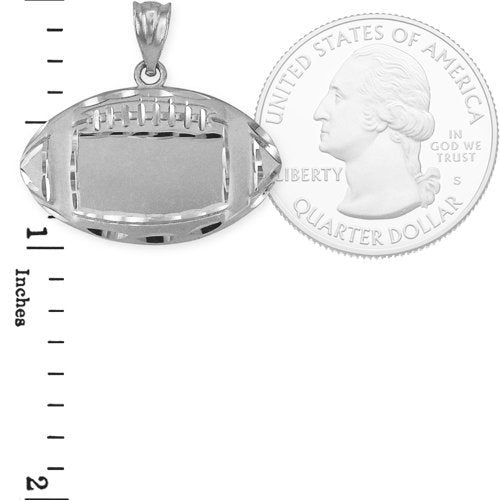 Satin Sterling Silver Football Pendant Necklace Karma Blingz