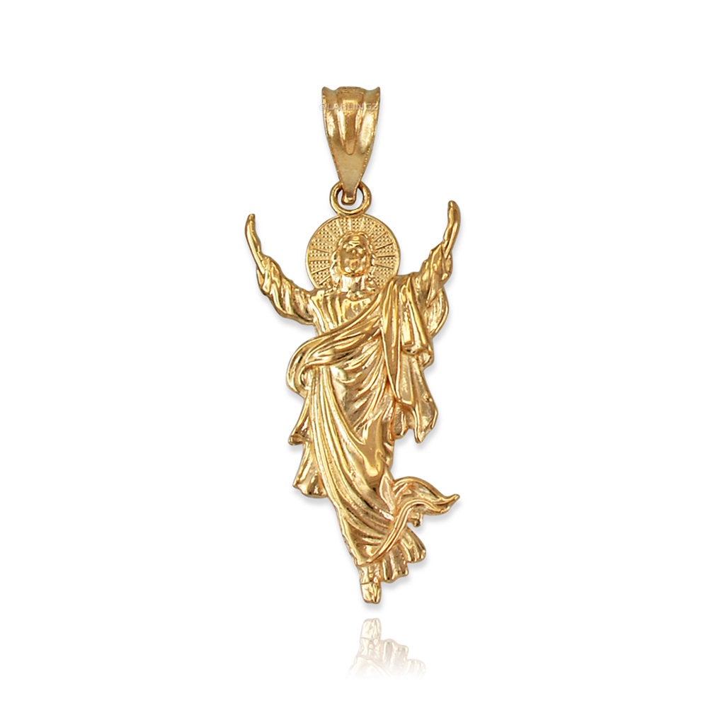 Gold Resurrection of Jesus Christ Pendant Necklace (yellow, white, rose gold, 10k, 14k) Karma Blingz